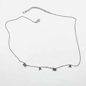 Sterling Silver MAMA Letter Charm Necklace Delicate Cable Chain Gift for Mom